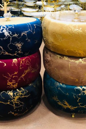 velvet storag ottoma